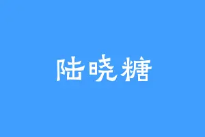 陆晓糖