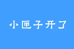 小匣子开了