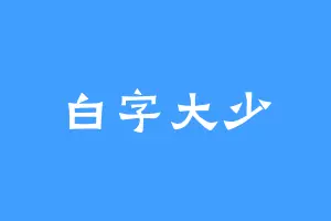 白字大少