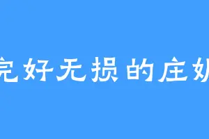 完好无损的庄妮