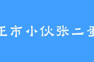 正市小伙张二蛋