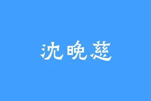 沈晚慈