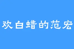 喜欢白蜡的范宏文