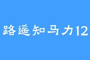 路遥知马力12