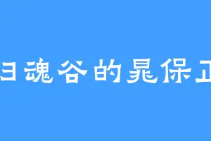 归魂谷的晁保正