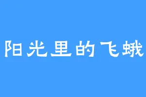 阳光里的飞蛾