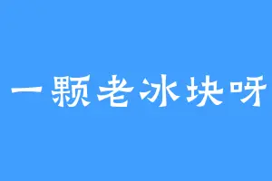一颗老冰块呀