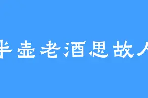 半壶老酒思故人