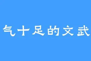 霸气十足的文武斌