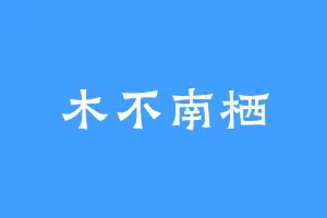 木不南栖