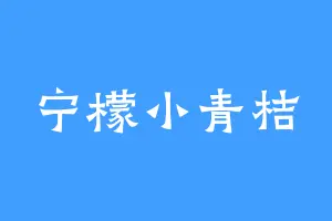 宁檬小青桔