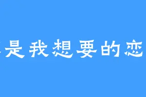 你是我想要的恋爱