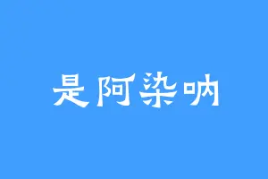 是阿染呐