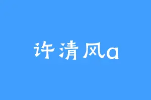 许清风a