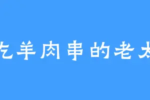 爱吃羊肉串的老太婆