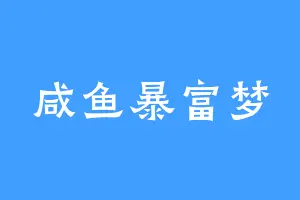 咸鱼暴富梦