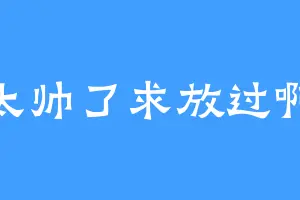 太帅了求放过啊